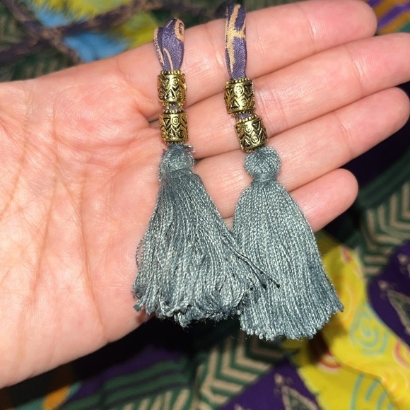 Guru For Life Upcycled Patchwork Mixed Floral Print 100% Silk Sari Kimono Boho - Picture 5 of 14